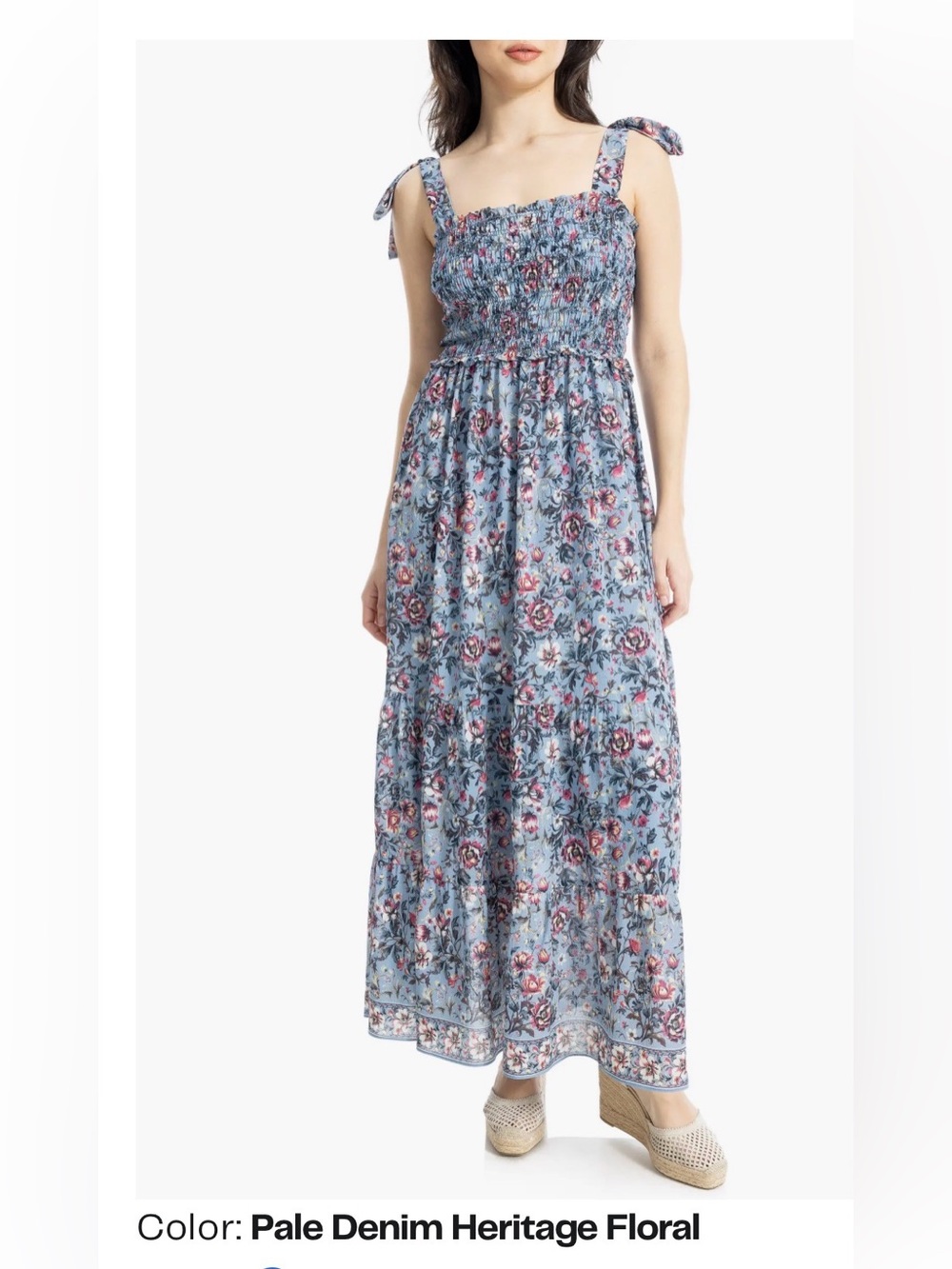 Women’s Max Studio Shoulder Tie Maxi Dress Size Large - Picture 8 of 8